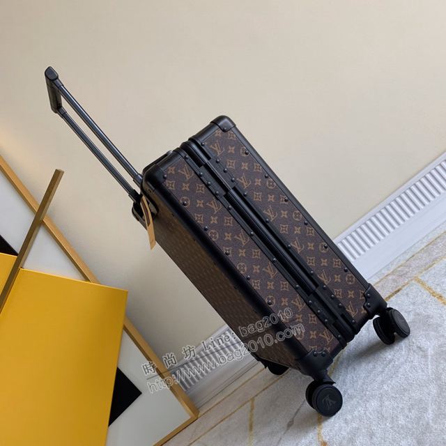 LV驢牌行李箱 90045 復古形拉箱 LV拉杆箱 經典花料配鋁框登機箱xzx1089